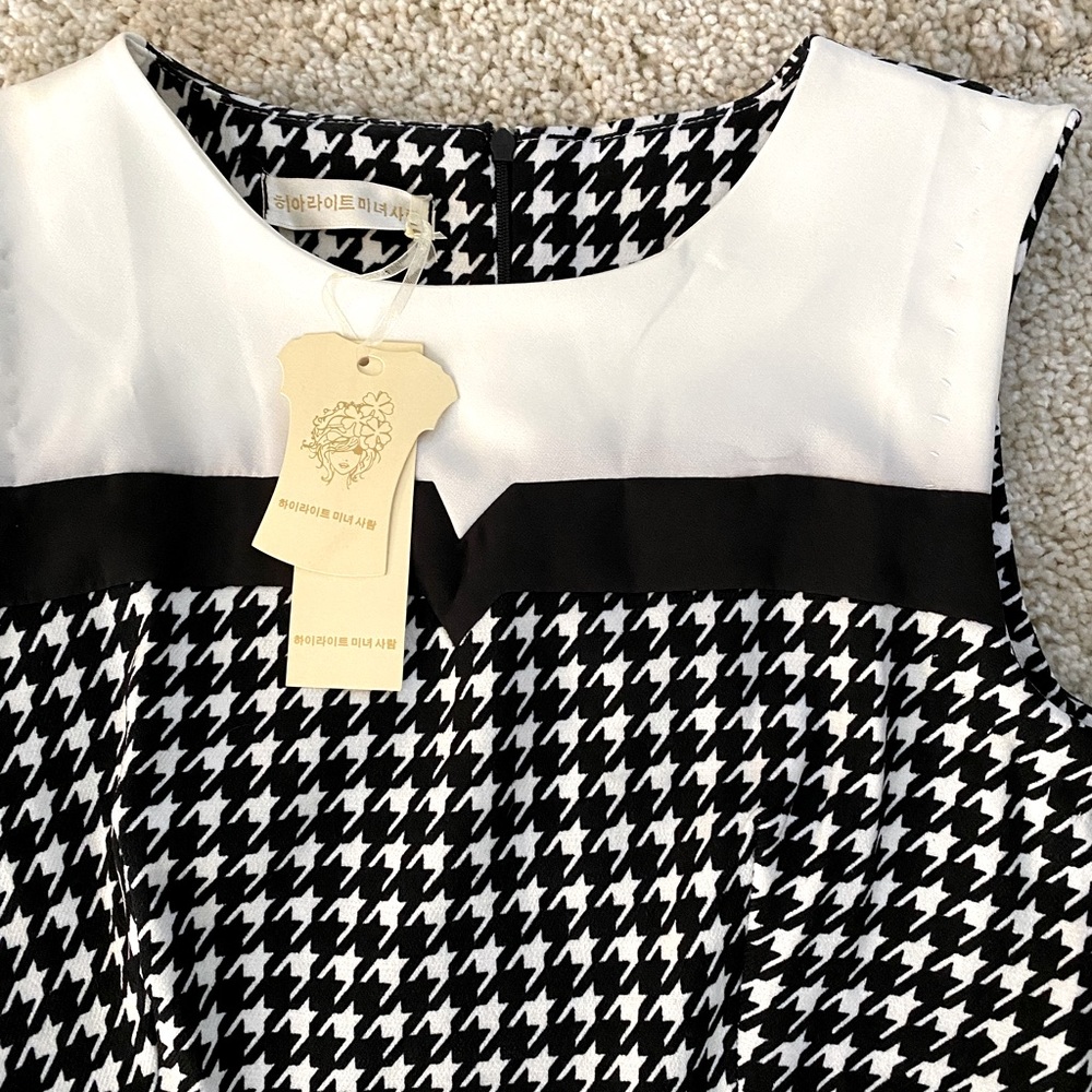 Houndstooth A-Line Dress